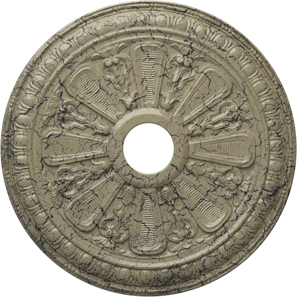 Ekena Millwork Bristol Ceiling Medallion (Canopies up to 3 7/8"), 23 1/2"OD x 3 7/8"ID x 1"P, Castle Stone Crackle CM23BICSC - main